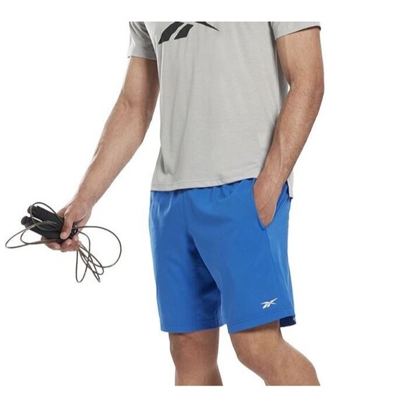Reebok Men's Regular-Fit Moisture-Wicking 9" Drawstring Shorts Royal Blue S - Picture 1 of 7
